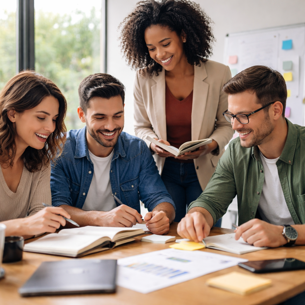 팀 내 퍼블리 스터디 그룹을 만들어 실무에 적용하며 협업하는 직장인들의 모습