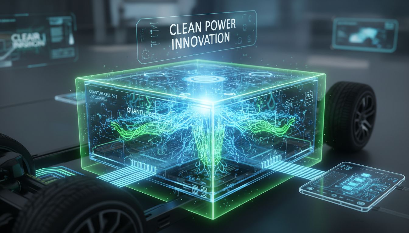 전고체 배터리의 혁신과 안전성을 표현한 고화질 실사 이미지