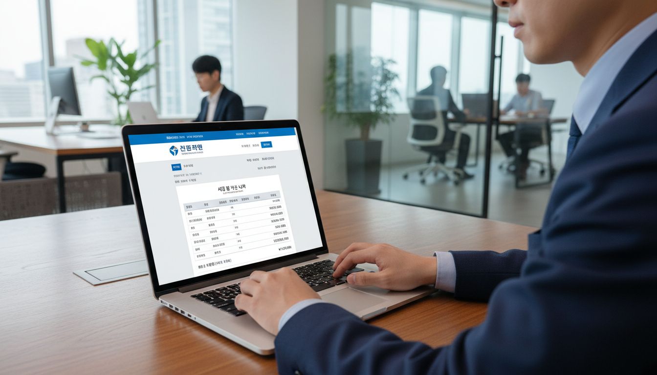 국세청 홈택스 홈페이지에서 연말정산 환급금 계산을 확인하는 모습