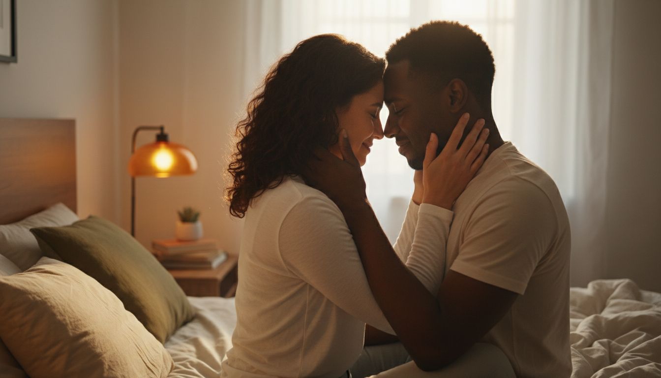 서로 깊은 정서적 교감을 나누는 연인의 따뜻한 순간