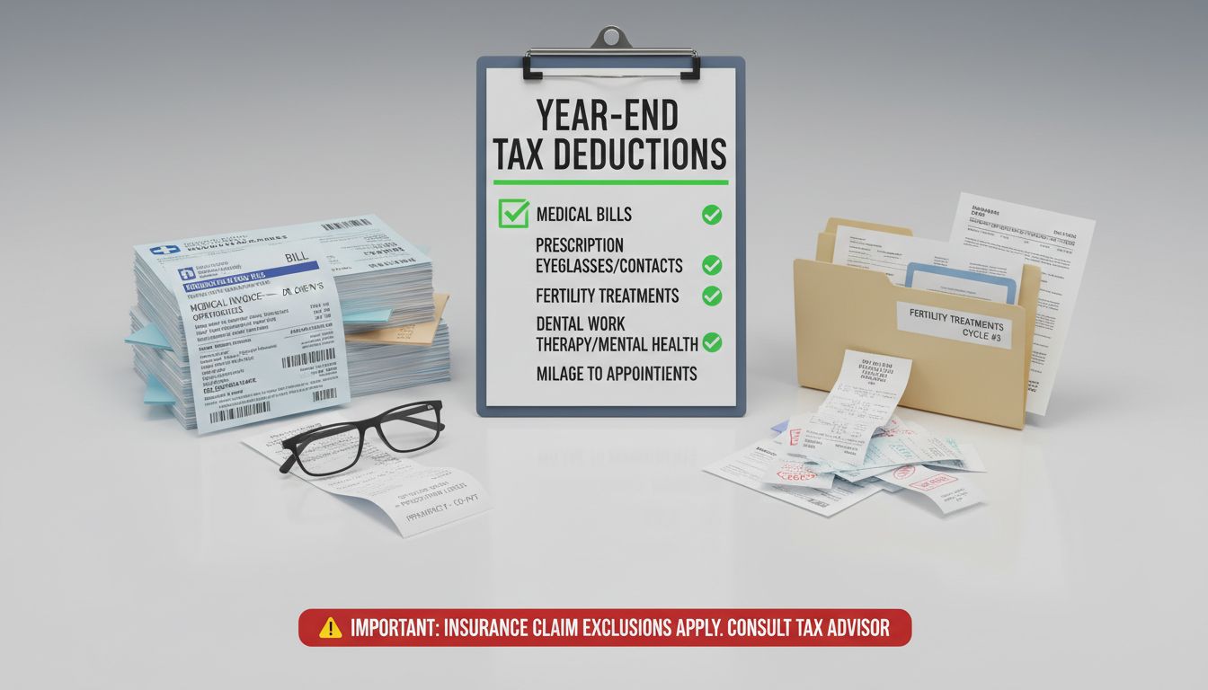 의료비 세액공제 대상 항목과 공제 제외 항목을 구분하여 보여주는 이미지