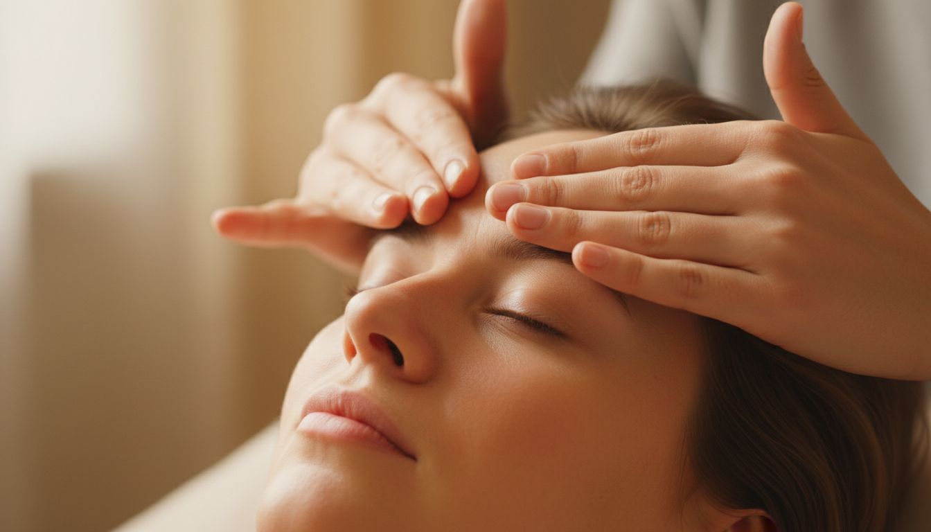 눈 주변을 마사지하며 혈액순환과 피로 완화를 돕는 손 마사지