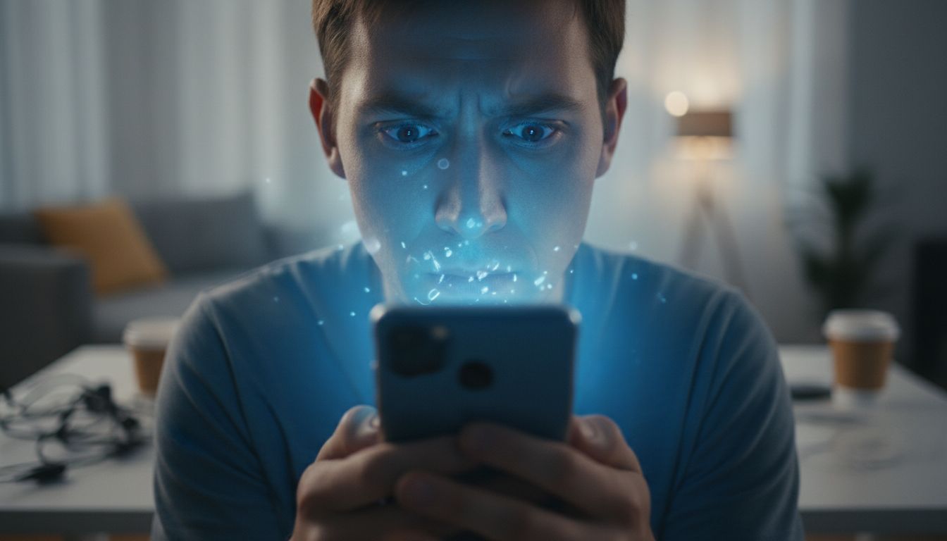 디지털 기기를 오래 사용하여 눈이 피로한 사람의 현실적인 모습