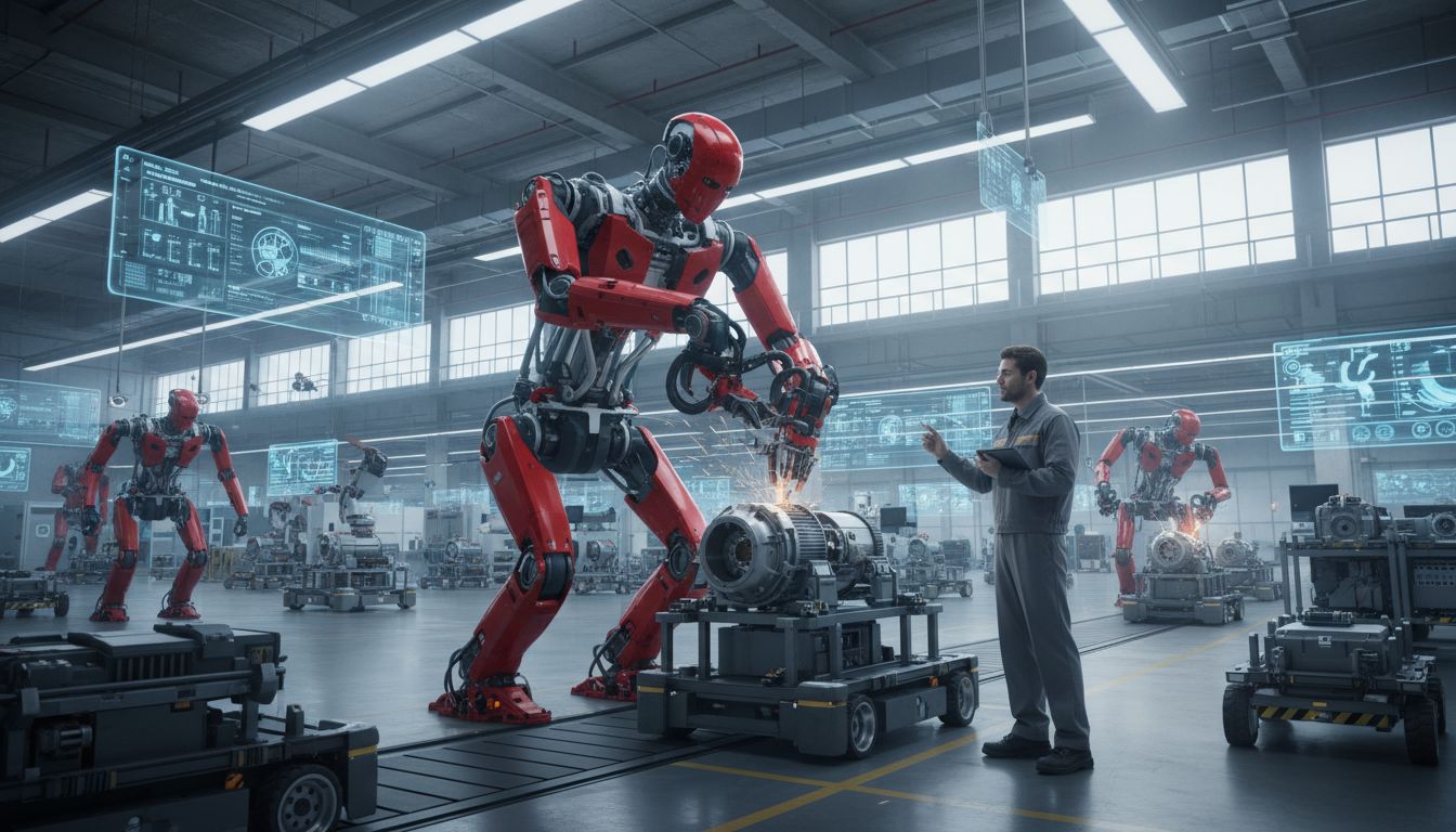 현대자동차 공장에서 정교한 작업을 수행하는 보스턴 다이나믹스 아틀라스 로봇