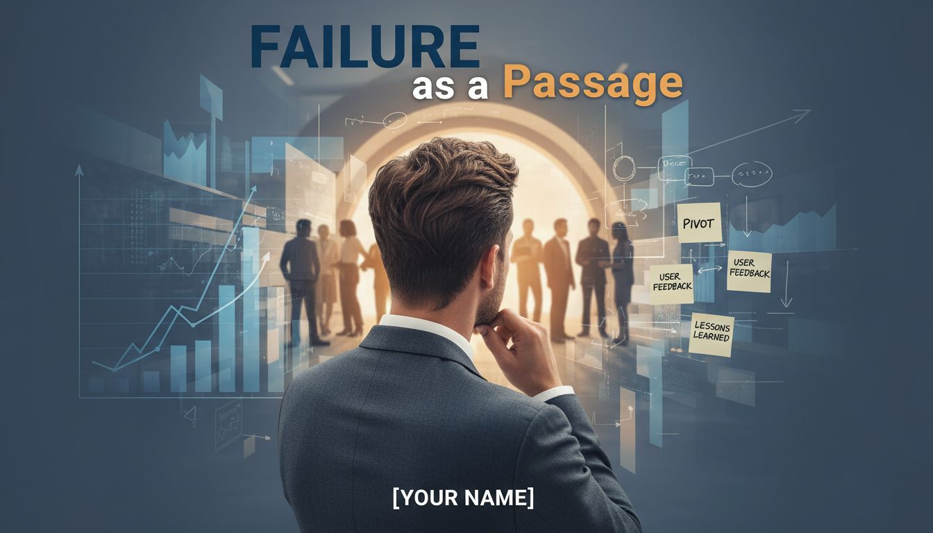 창업자의 실패와 배움을 담은 도서 표지 디자인 이미지