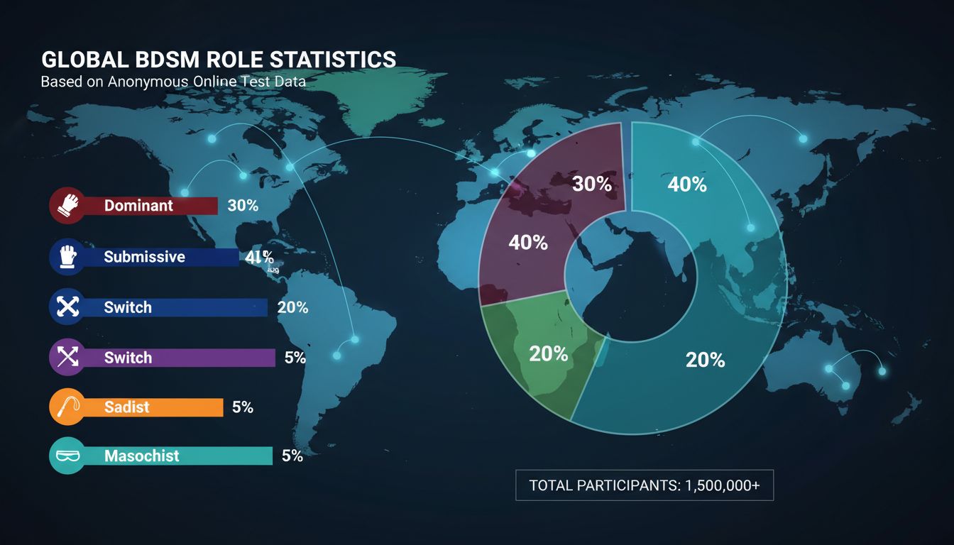 글로벌 BDSM 테스트 결과와 다양한 성향을 시각적으로 표현한 인포그래픽