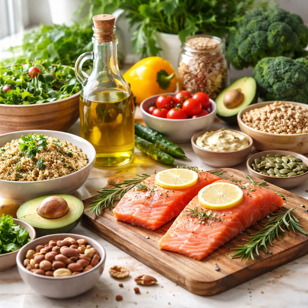 무첨가 식단을 위한 천연 재료로 요리 준비하는 장면 상세 촬영