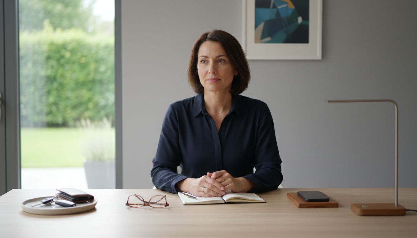 조용한 ADHD 환경 구조화된 업무 공간에 집중하는 성인 여성