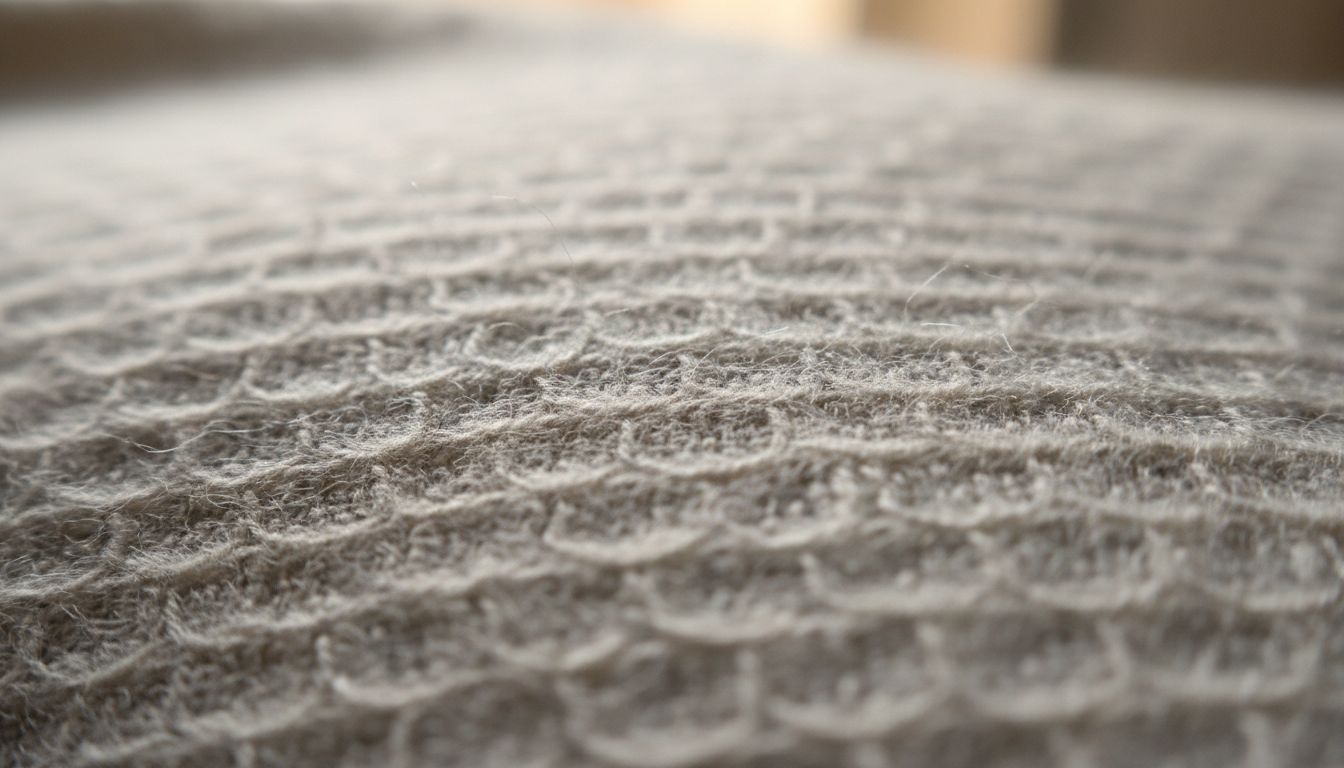 캐시미어 섬유의 섬세하고 미세한 구조를 보여주는 고화질 클로즈업 이미지