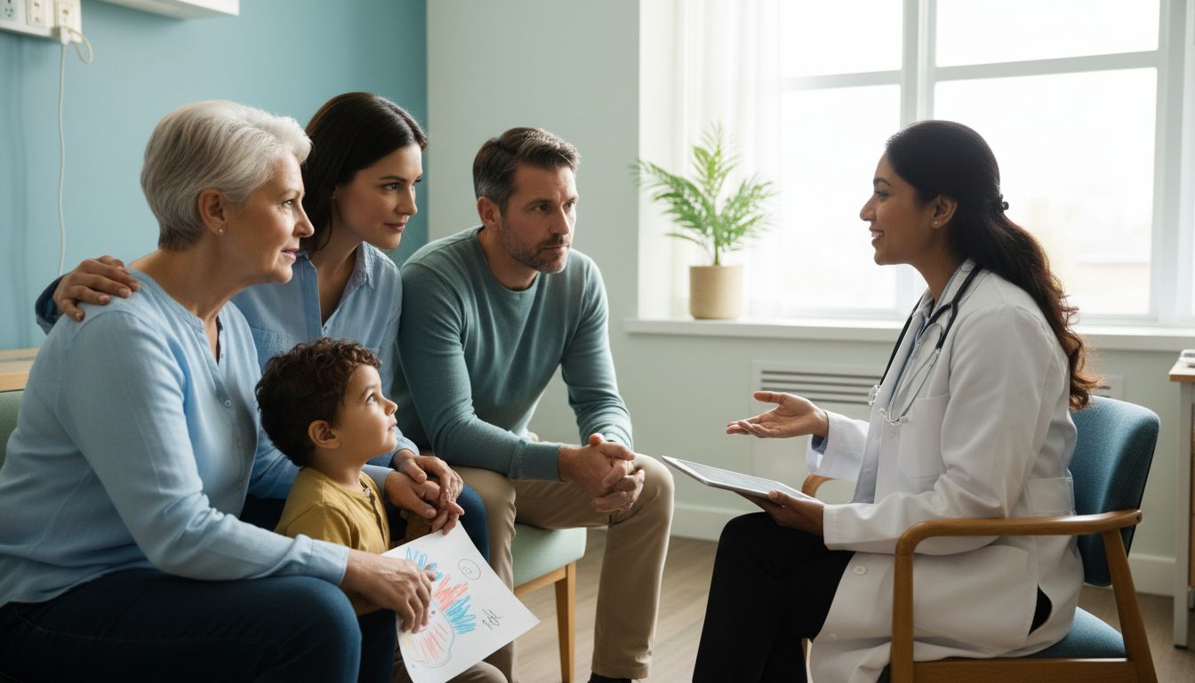 부양가족 의료비 공제 대상 범위를 보여주는 다양한 가족의 병원 방문 모습