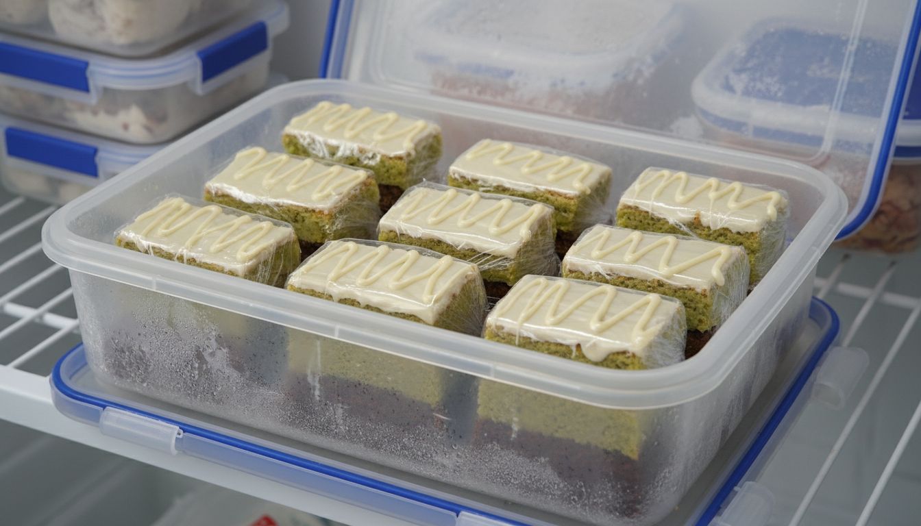 완성된 두쫀쿠를 개별 포장하여 냉동 보관하는 모습