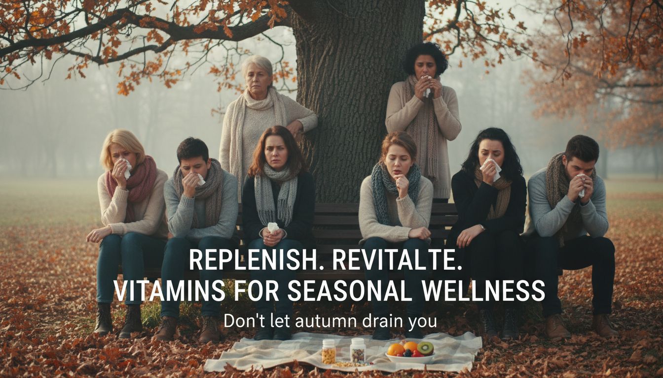 피로와 피부 푸석함, 감기 증상을 겪는 사람들의 모습