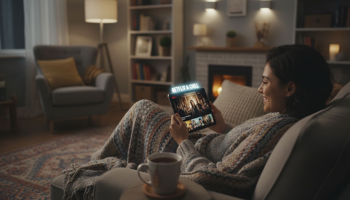 네이버플러스 멤버십 디지털 콘텐츠 혜택으로 넷플릭스를 즐기는 모습