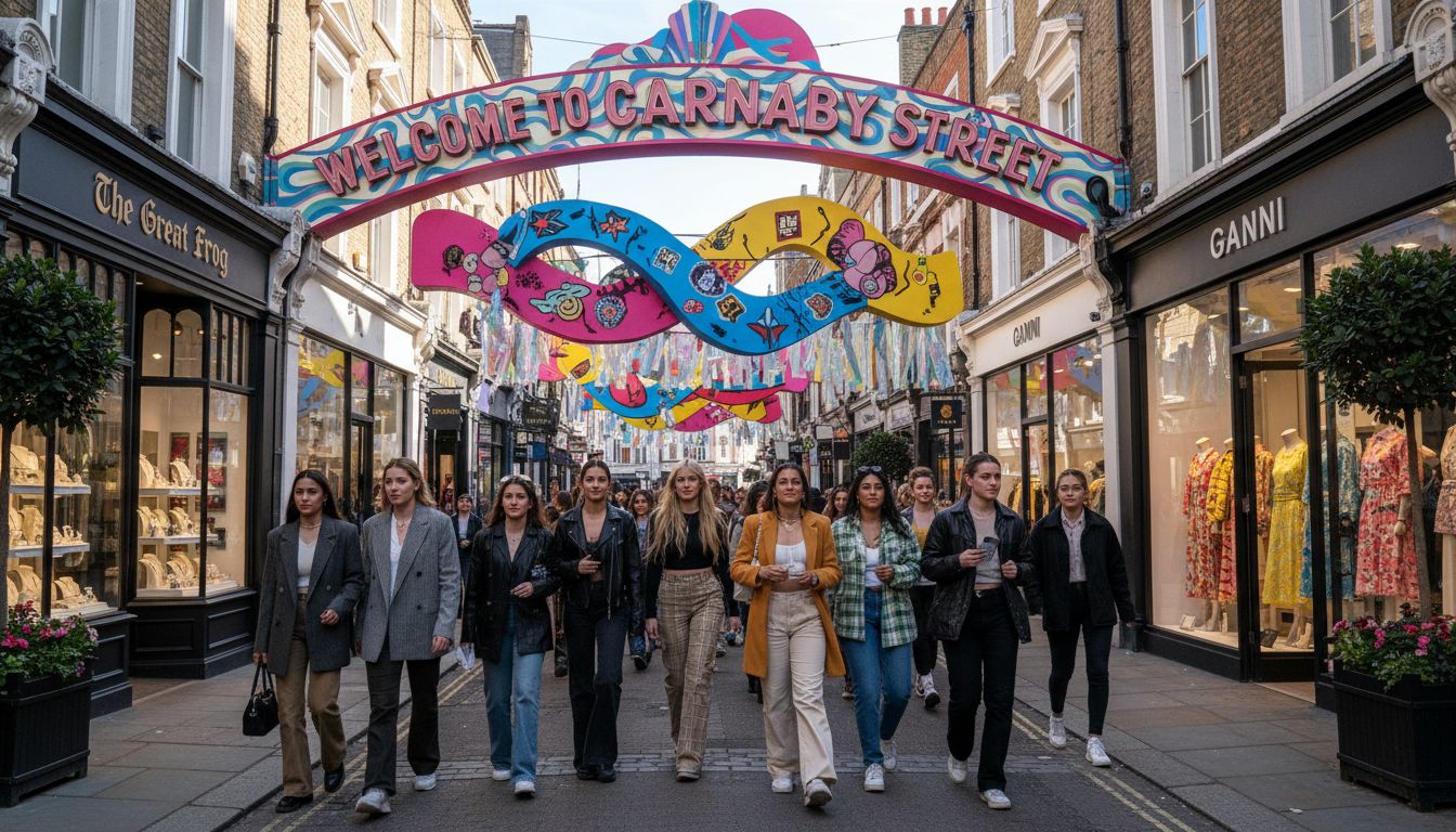 런던 소호 카나비 스트리트의 스트리트 패션과 유스 컬처 분위기