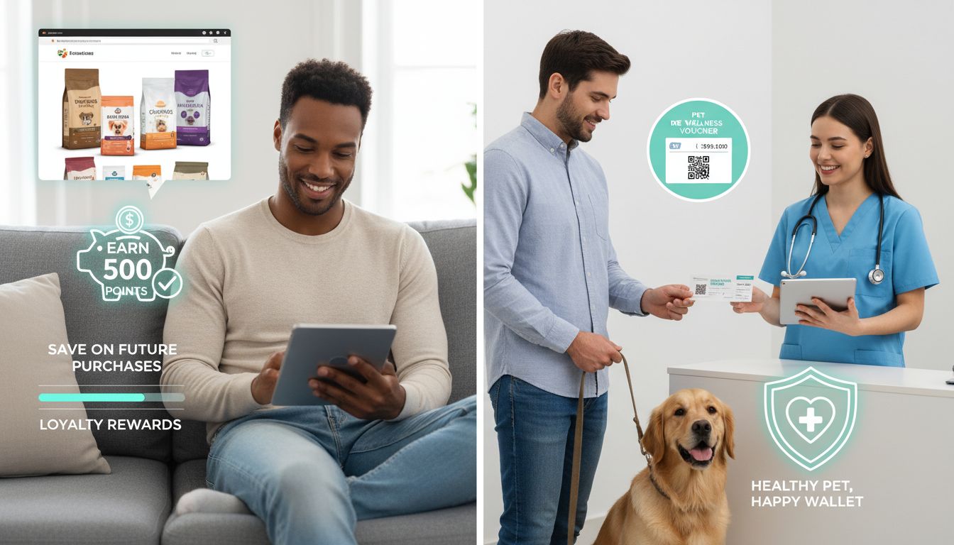 네이버 현대카드 적립과 펫 바우처 의료비 지원 혜택을 비교하는 상황별 이미지