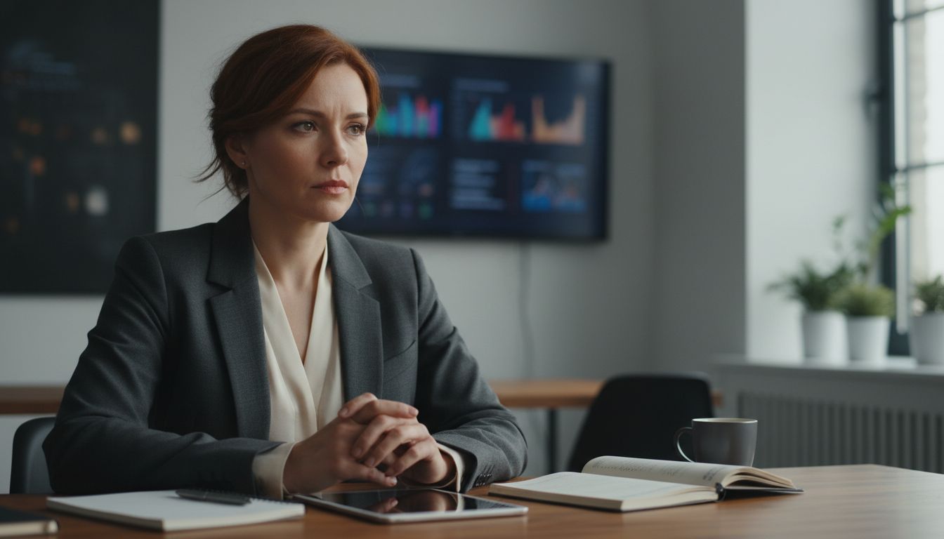 내면의 어려움을 안고 있는 성인 여성의 차분한 모습