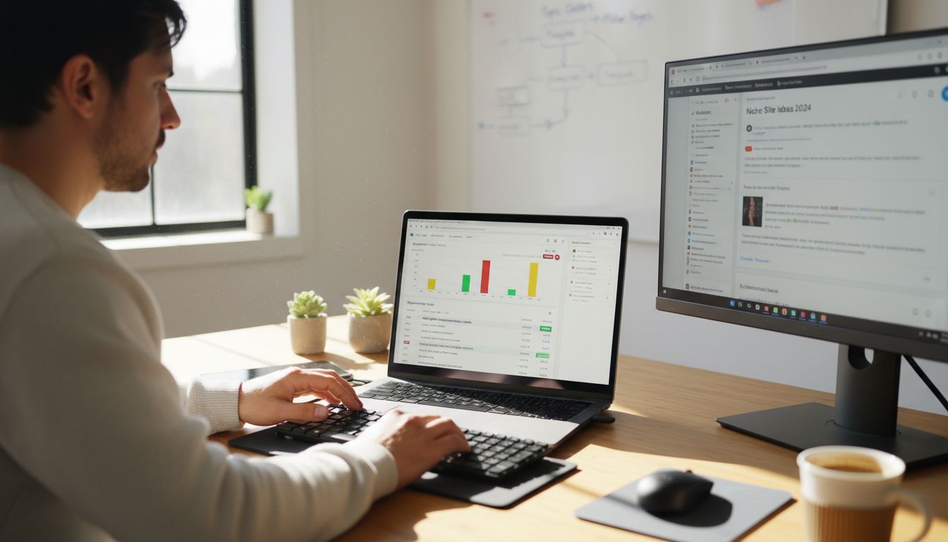 경쟁도 낮은 롱테일 키워드와 온라인 커뮤니티를 활용한 키워드 전략을 연구하는 모습의 이미지