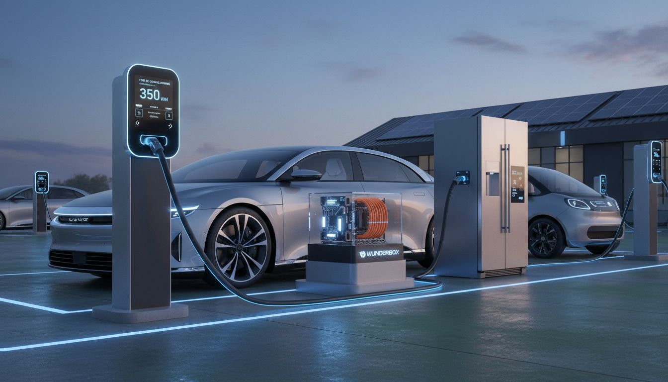 초고전압 시스템과 양방향 충전 기능을 가진 루시드 에어 충전 스테이션 이미지