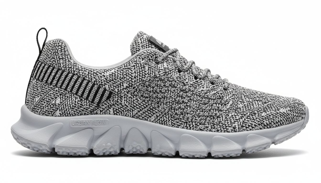 통기성 니트 갑피와 미끄럼 방지 고무 아웃솔이 돋보이는 물컹슈즈 라이트 667 신발의 세련된 디자인